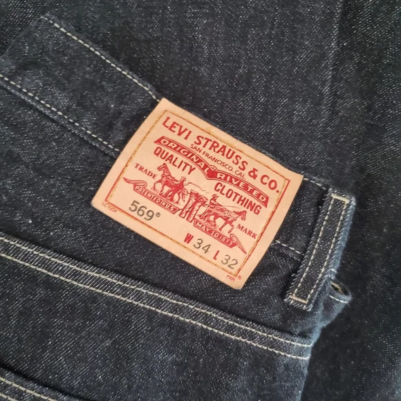 Levi's 569 Jeans Mens Loose Fit Slight Stretch Straight Leg Levi's 34 x 32 NWOT - Picture 11 of 13